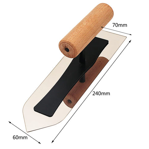 DIXIANG wooden-handled trowel emphasizes comfortable grip during use.