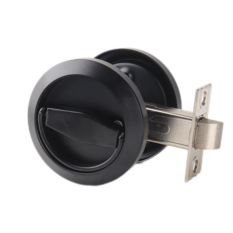 Dixiao stainless steel recessed lock front view with durable black finish.