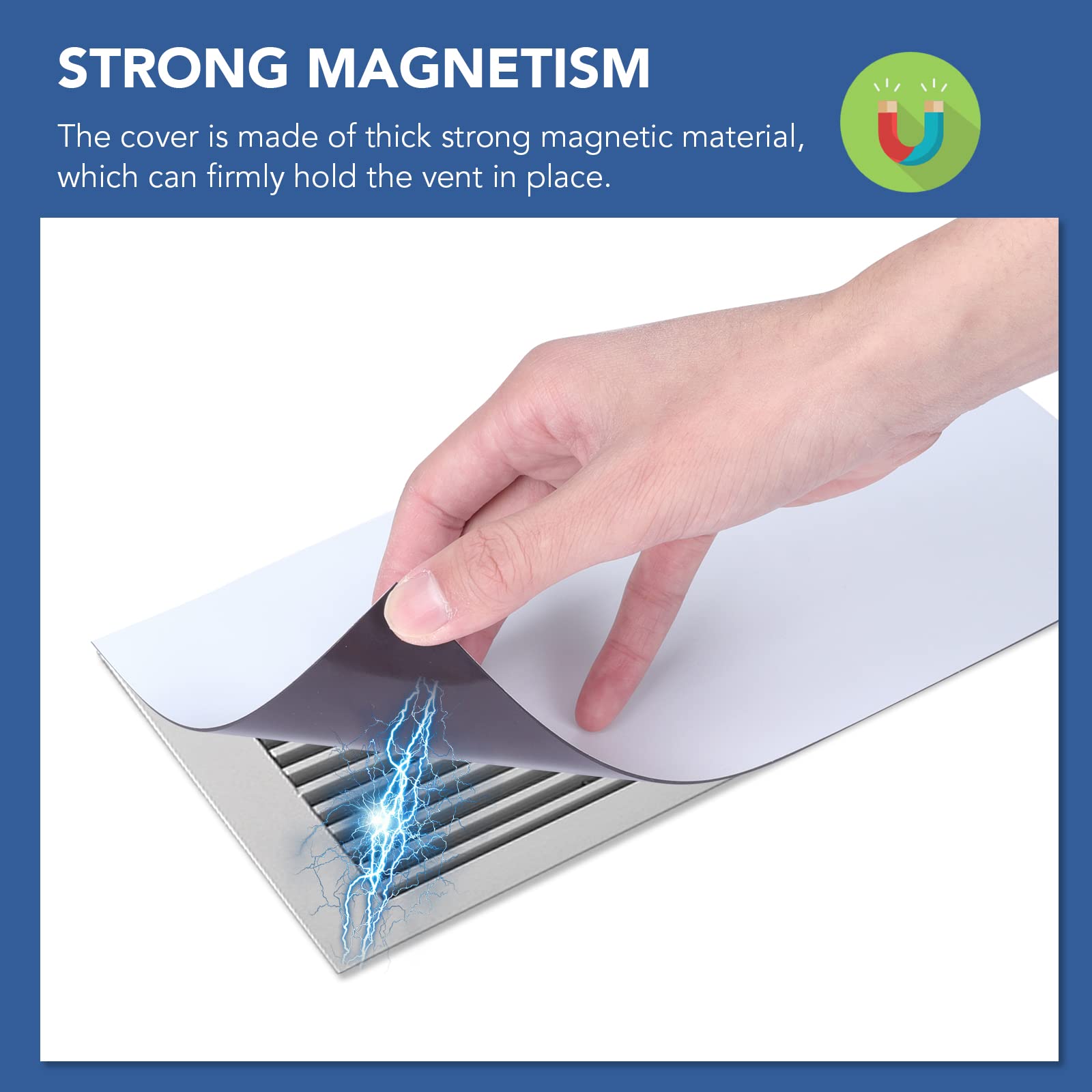 DIYMAG vent cover being cut to fit irregular vent shape for a seal