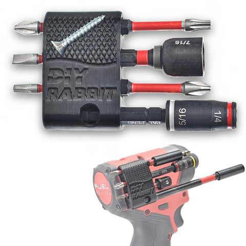 DIY Rabbit Milwaukee bit holder mounted on M12 Gen 3 for quick bit access