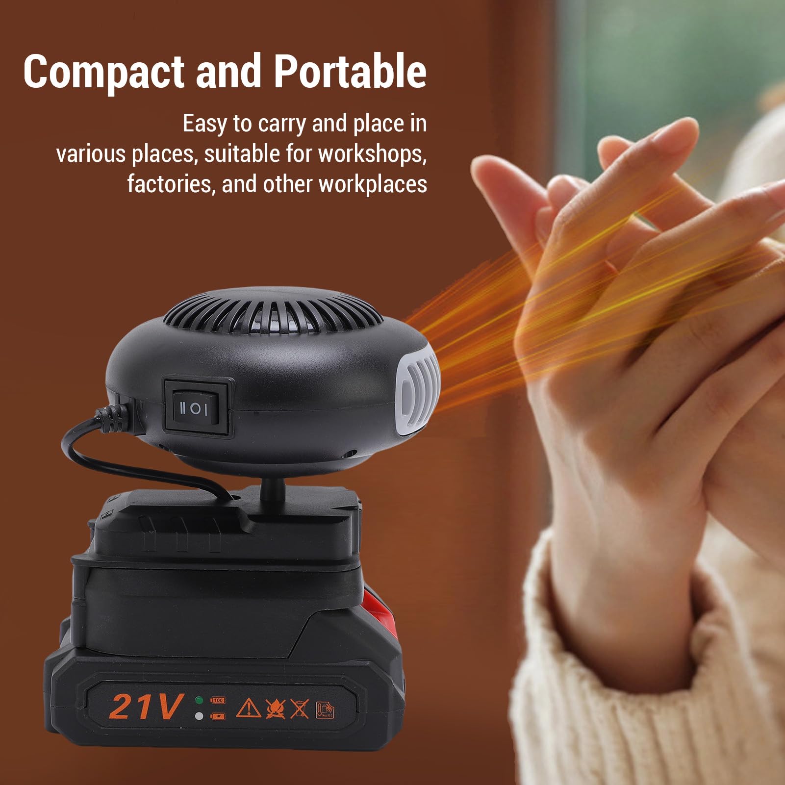 Diydeg 1500mAh portable heater delivers cordless warmth anywhere.