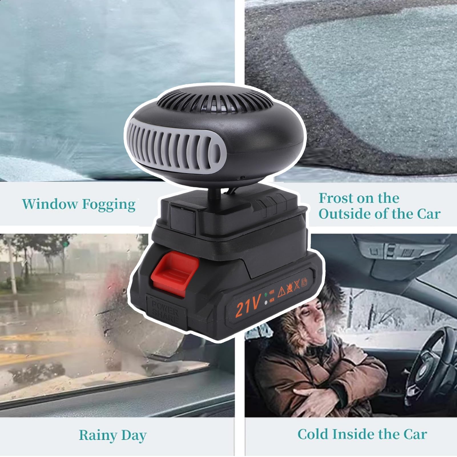 Diydeg windshield defogger enhances visibility with rapid warm air.