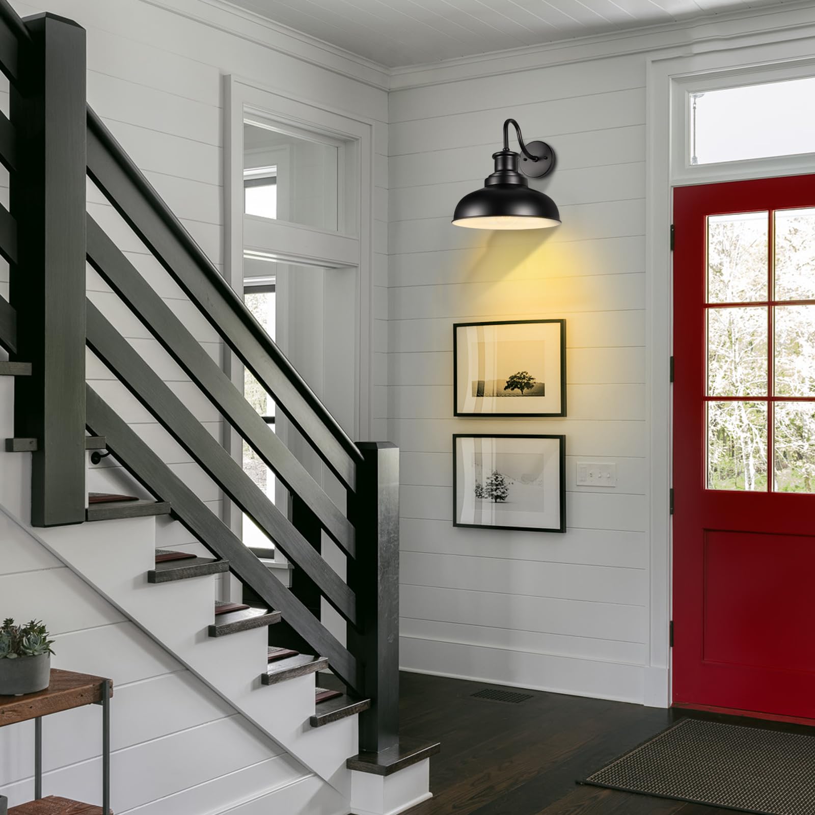 Diyel easy-install farmhouse light simplifies mounting with included hardware.