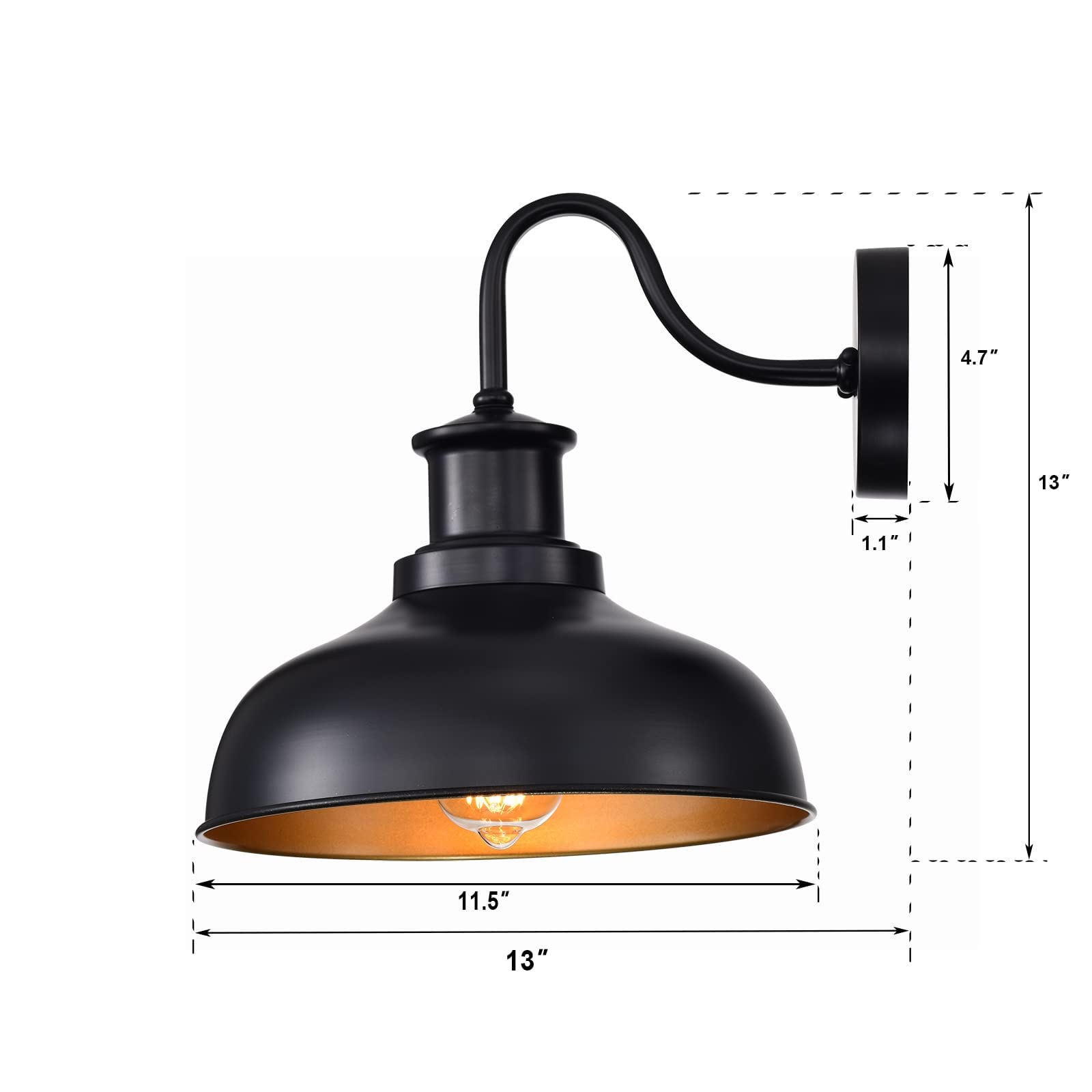 Diyel gooseneck barn wall lamp adds vintage charm to porches and entryways