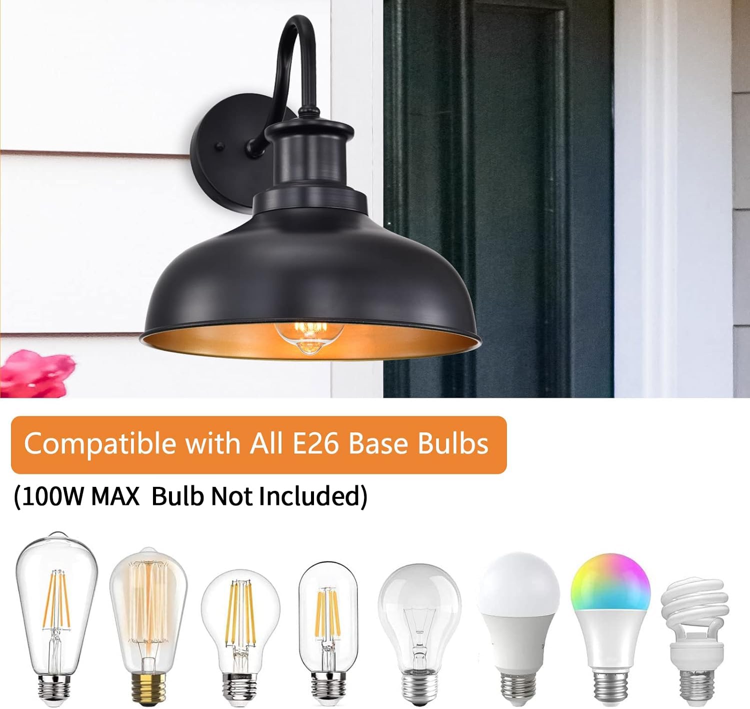 Diyel industrial black outdoor light offers weather resistant performance