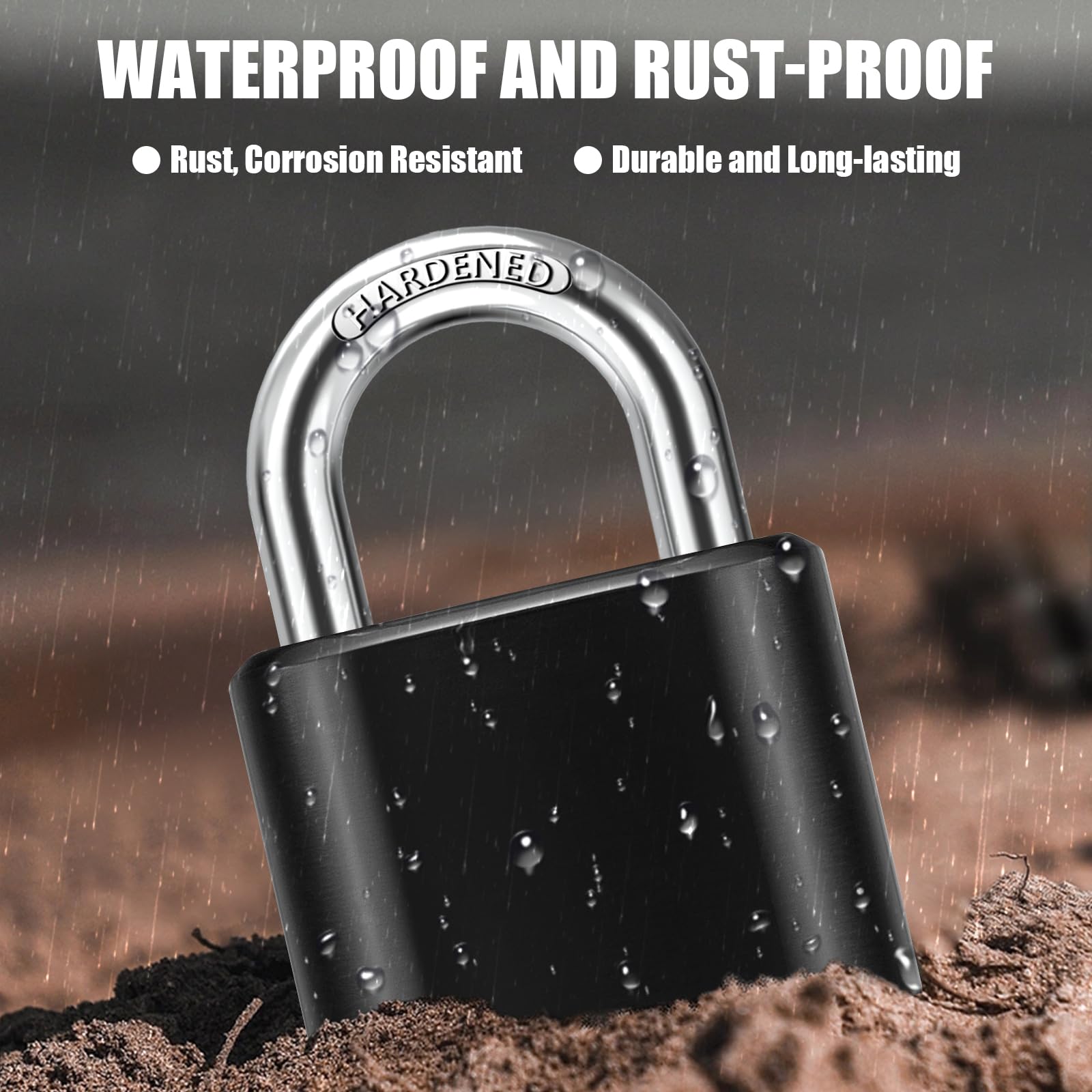 Diyife 2-pack outdoor padlocks side view highlighting compact design