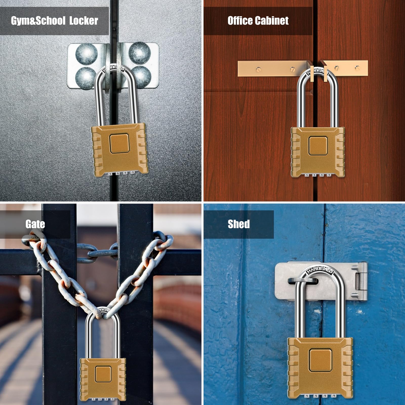 Diyife outdoor padlock on gate for garden security.