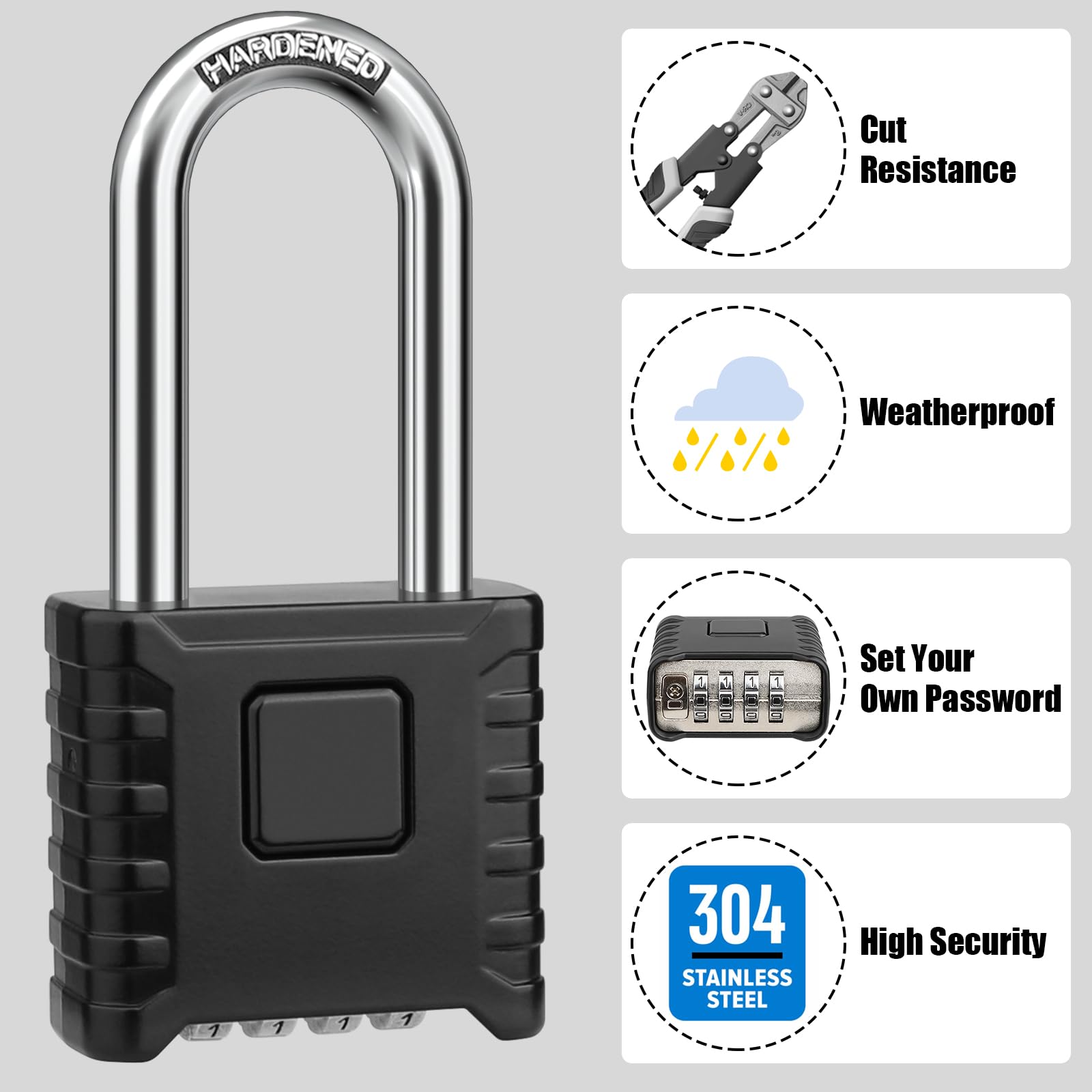 Diyife weatherproof padlock enduring rain and humidity for outdoor storage