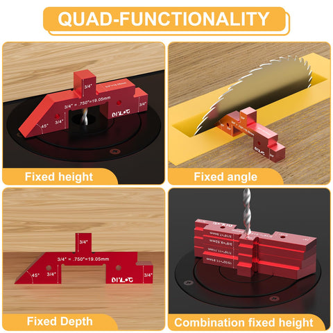 Diylog aluminum setup blocks offer precise measurements for versatile woodworking.
