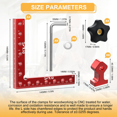Diylog right-angle clamp closeup shows sturdy aluminum alloy construction