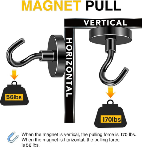 DIYMAG fridge hook showing rust-resistant Ni-Cu-Ni coating in chrome finish.