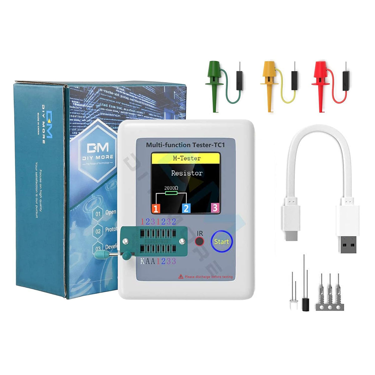 diymore LCR Meter front color display enables quick tests