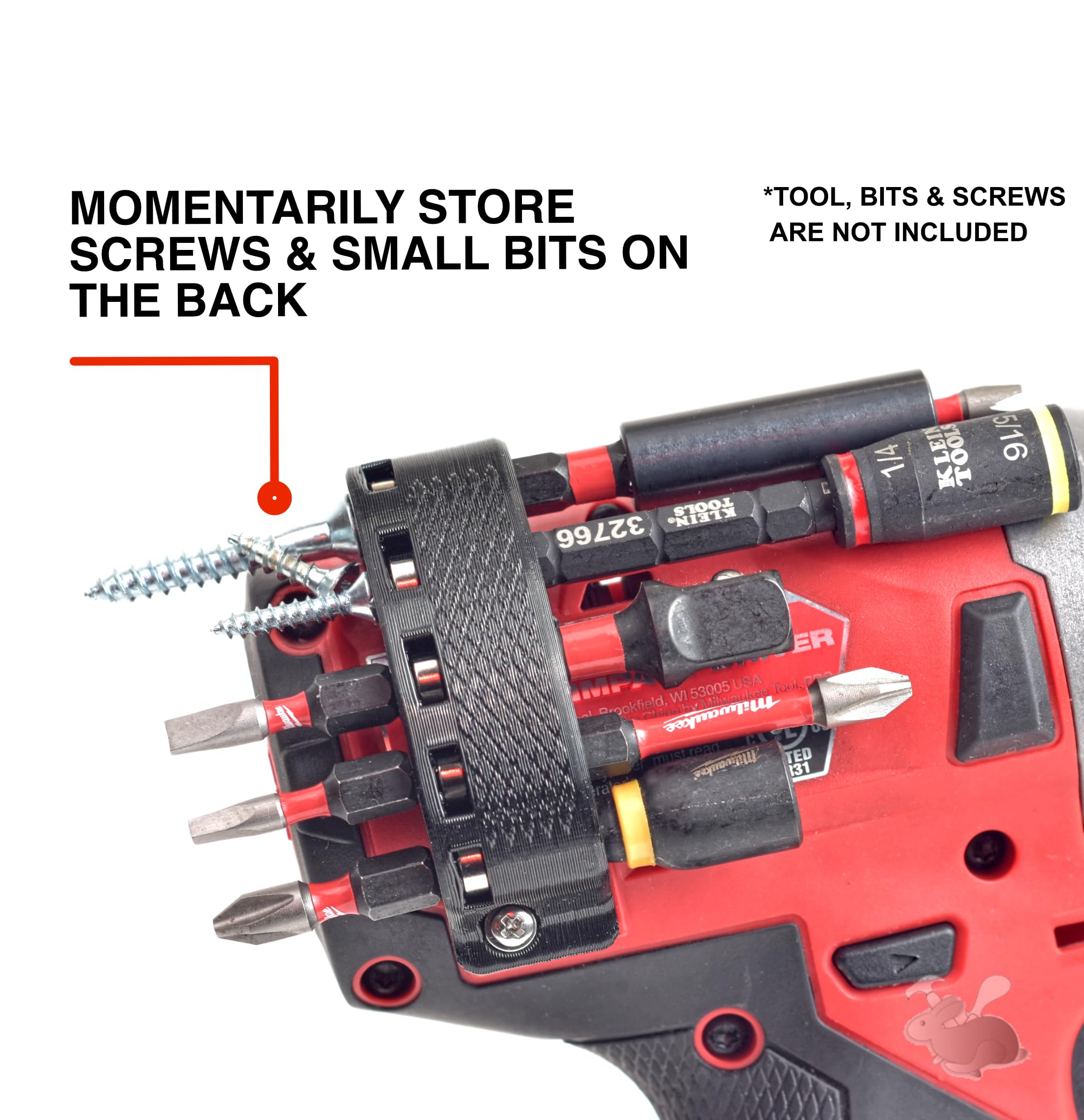 Anti-rotation screw securing the bit holder to the tool