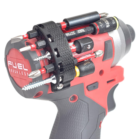 DIY Rabbit magnetic bit holder for Milwaukee M12 right side in use with bits