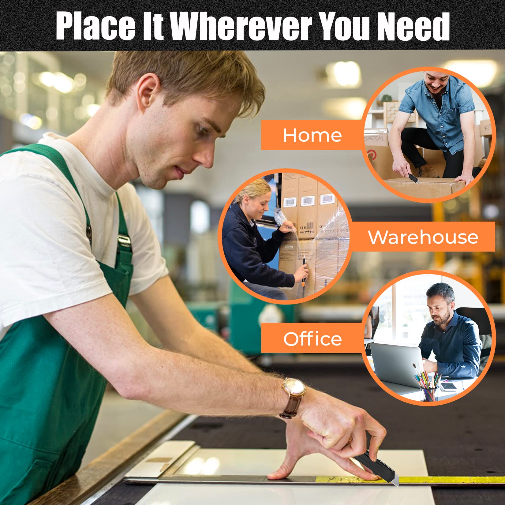 DIYSELF box cutter in warehouse and hobby setting for everyday tasks