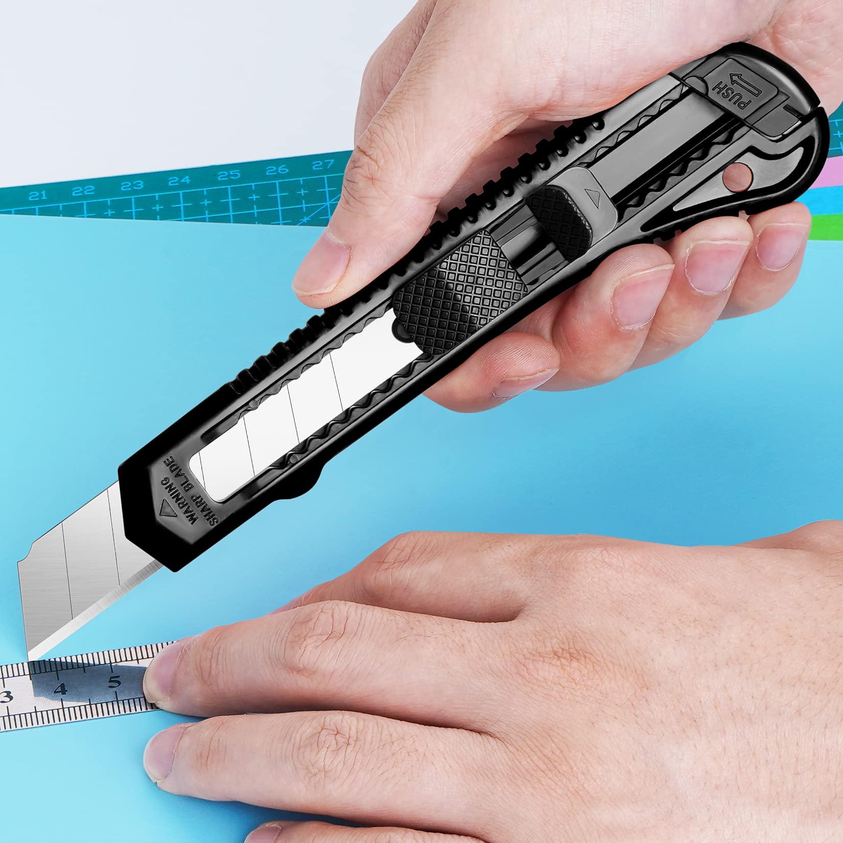 DIYSELF retractable box cutter with safety lock for controlled cuts