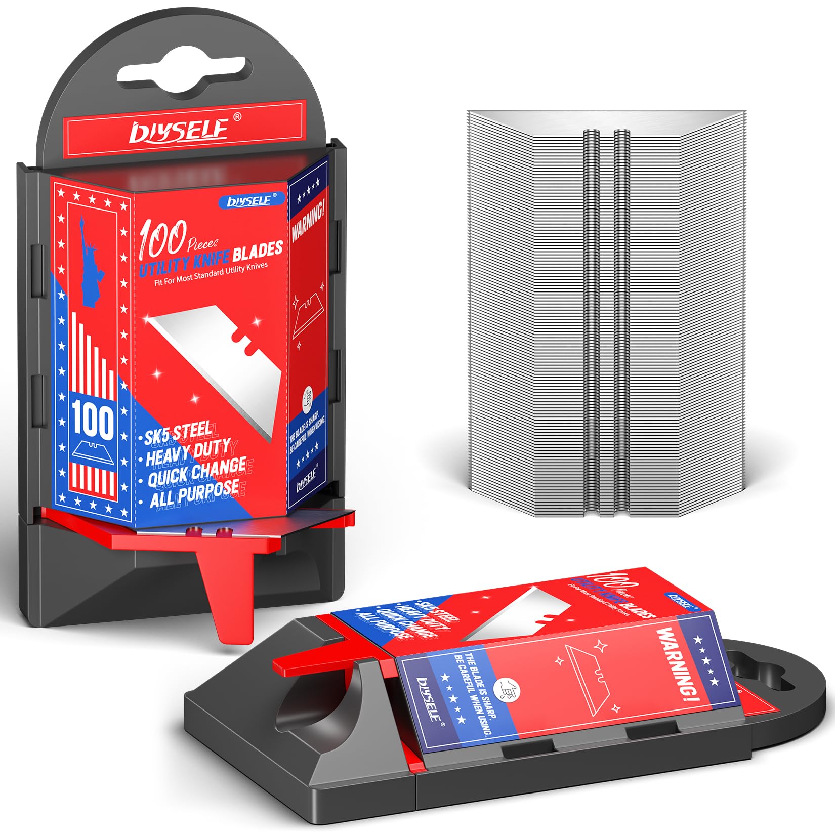 DIYSELF blades in dispenser for organized storage and easy access