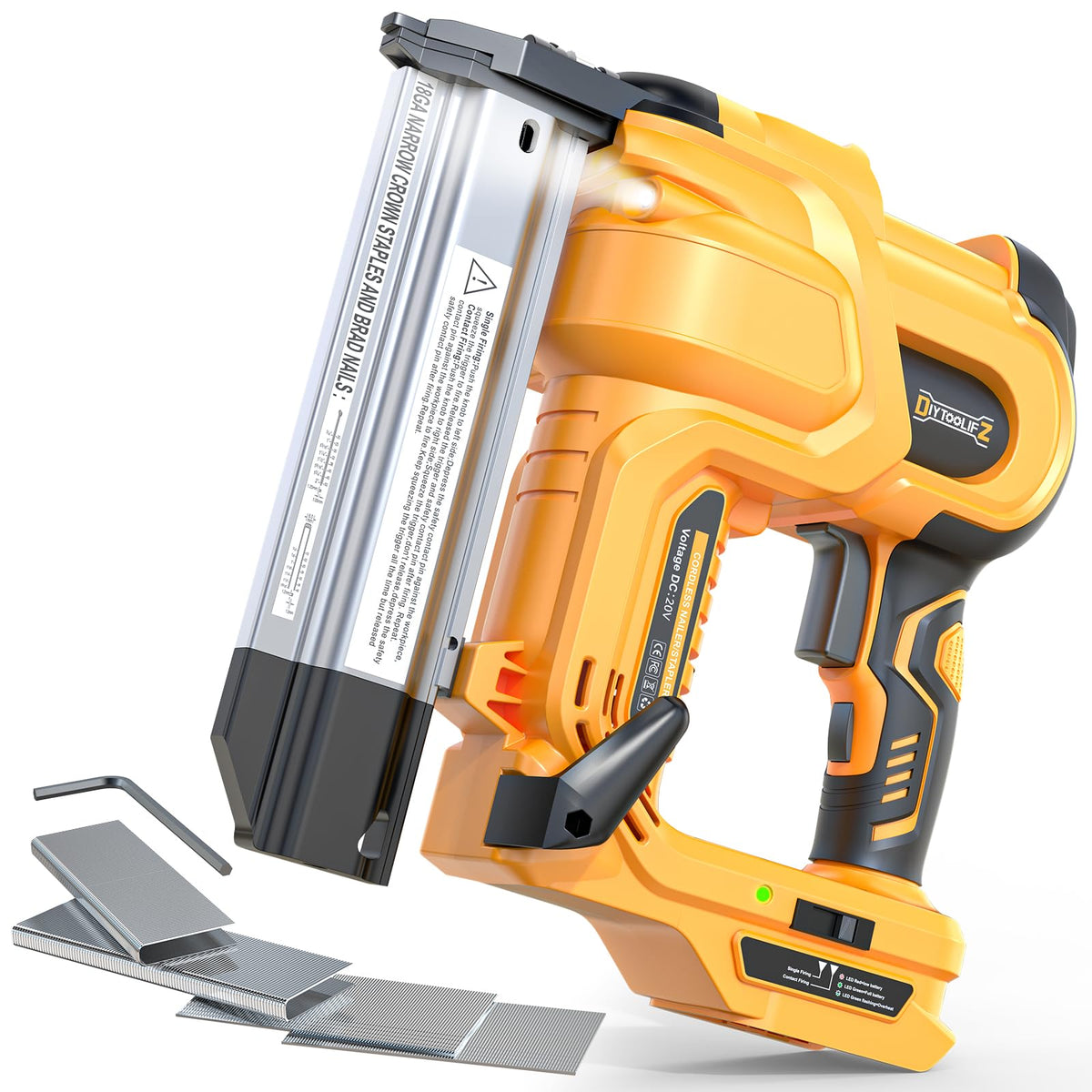 DIYtoolifz 18GA cordless brad nailer for finish work with precise control