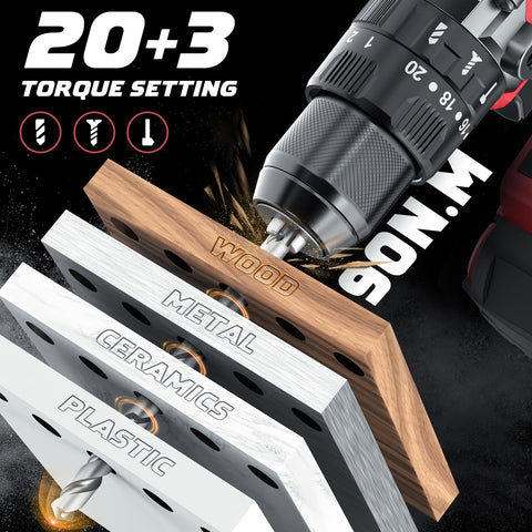 Display of 20 plus 3 torque settings on the DIYtoolifz drill