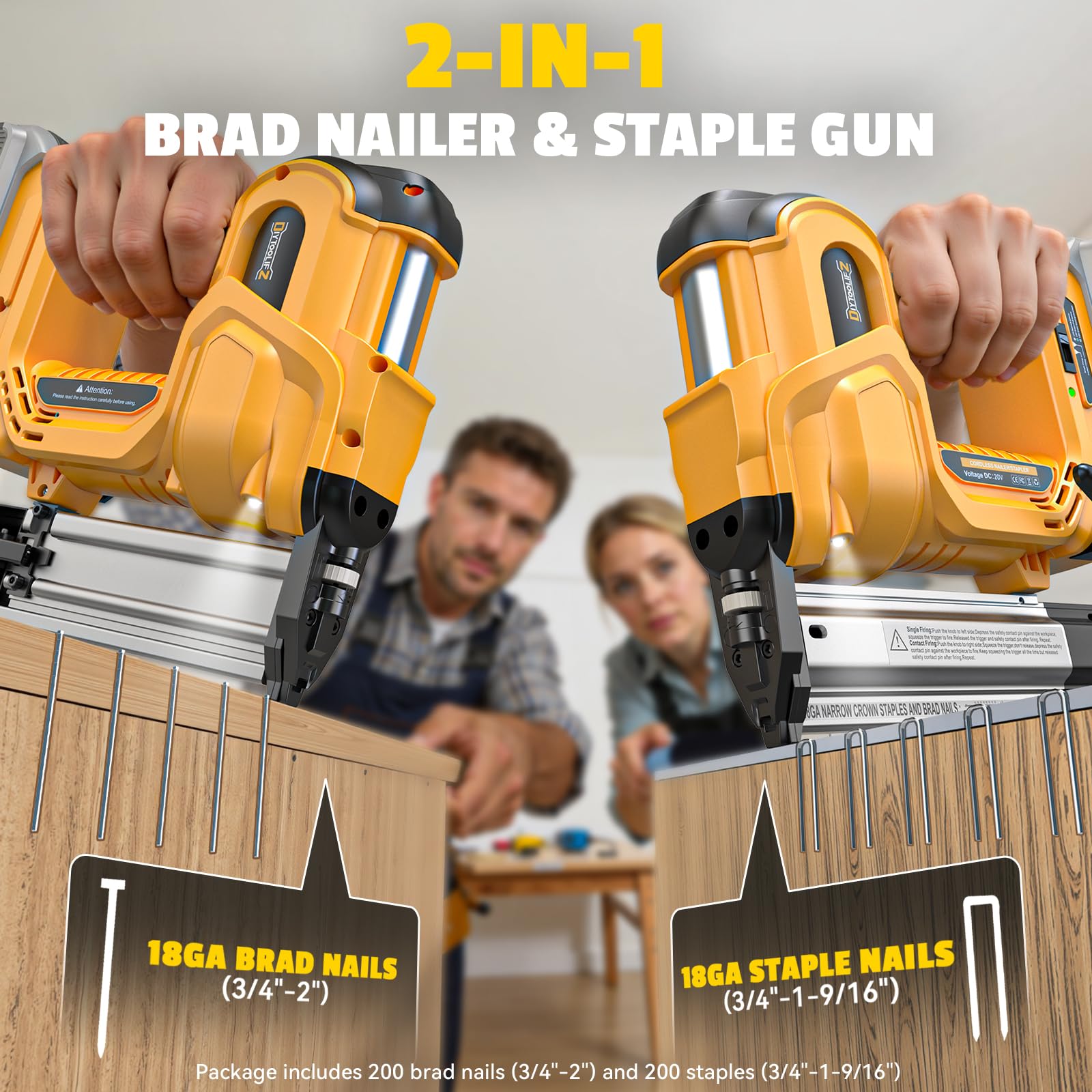 DIYtoolifz 2-in-1 nail and staple kit for versatile fastening