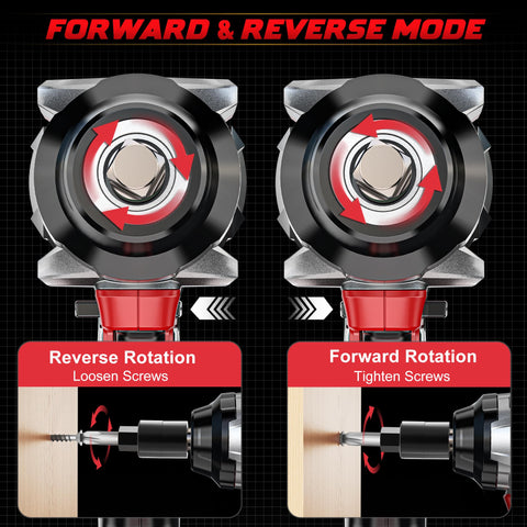 DIYtoolifz wrench displaying three forward speeds and reverse for control
