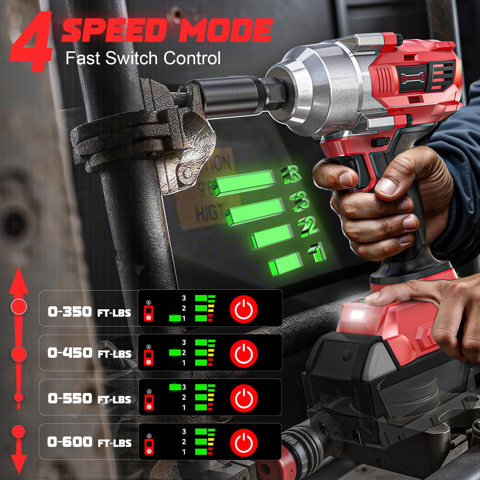 DIYtoolifz three forward speeds with auto-stop for precision
