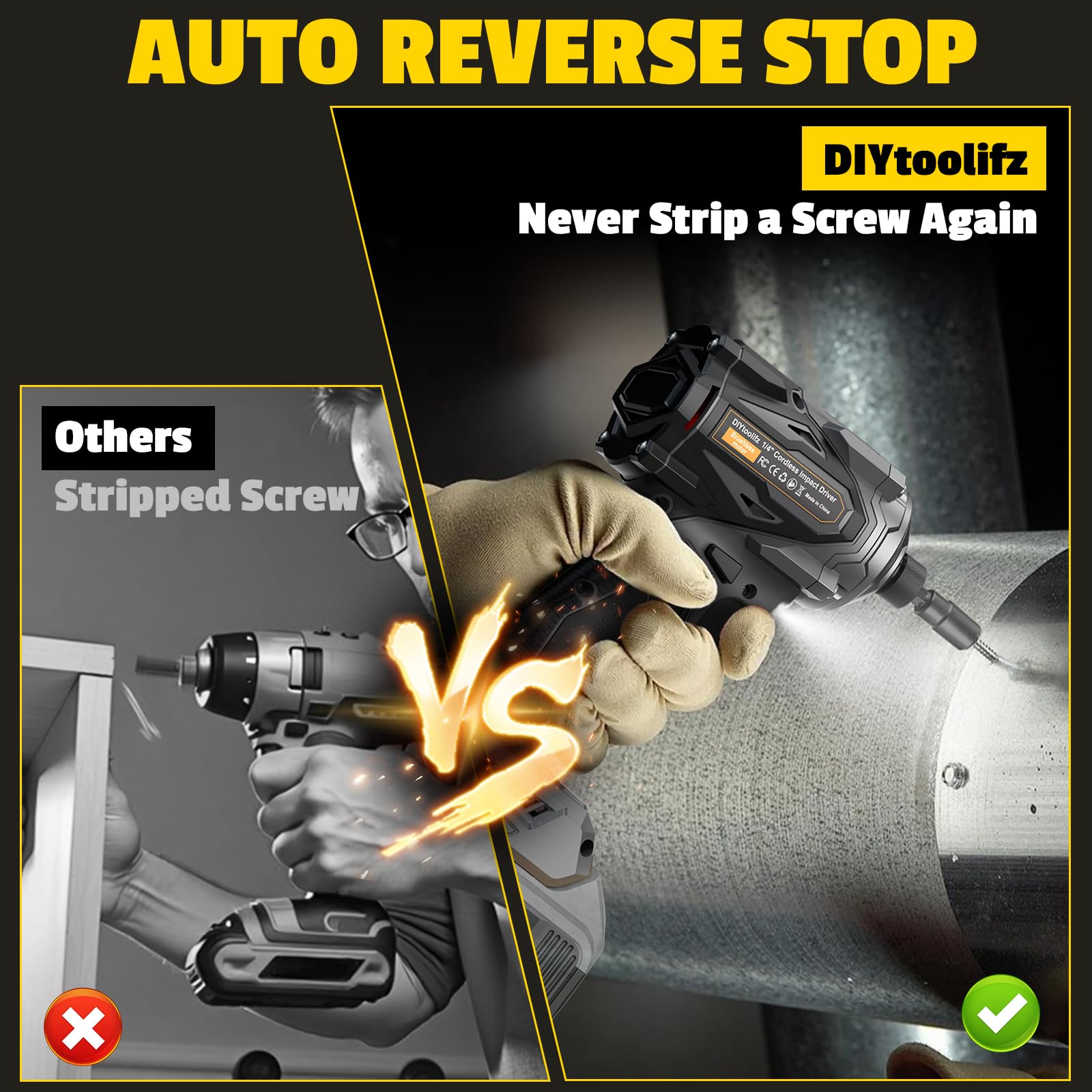 DIYtoolifz 3500 rpm capability for fast driving and efficient work