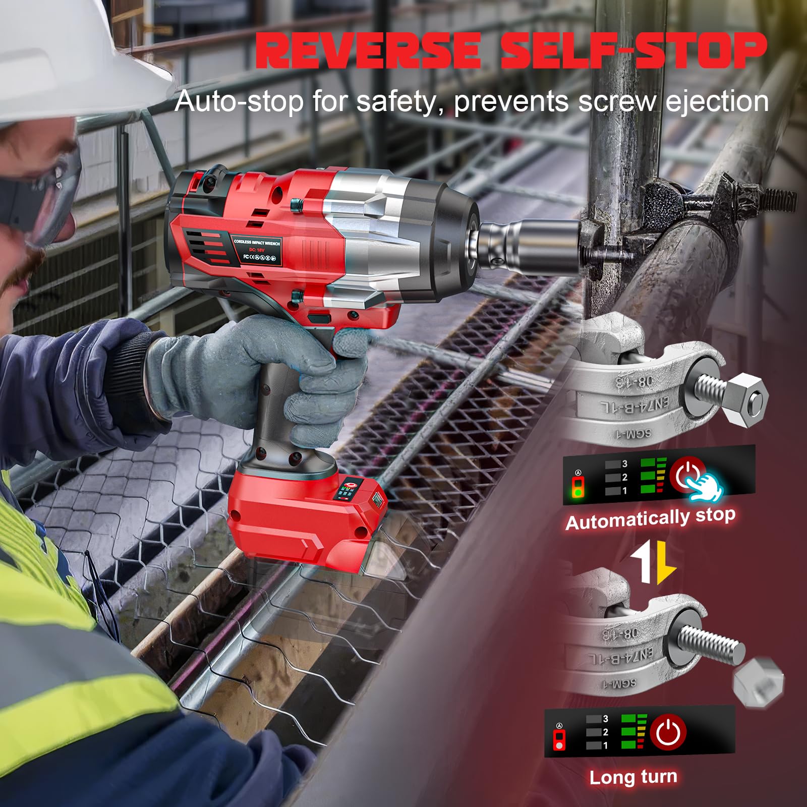 DIYtoolifz 4-speed settings for task-specific control during fastening work.