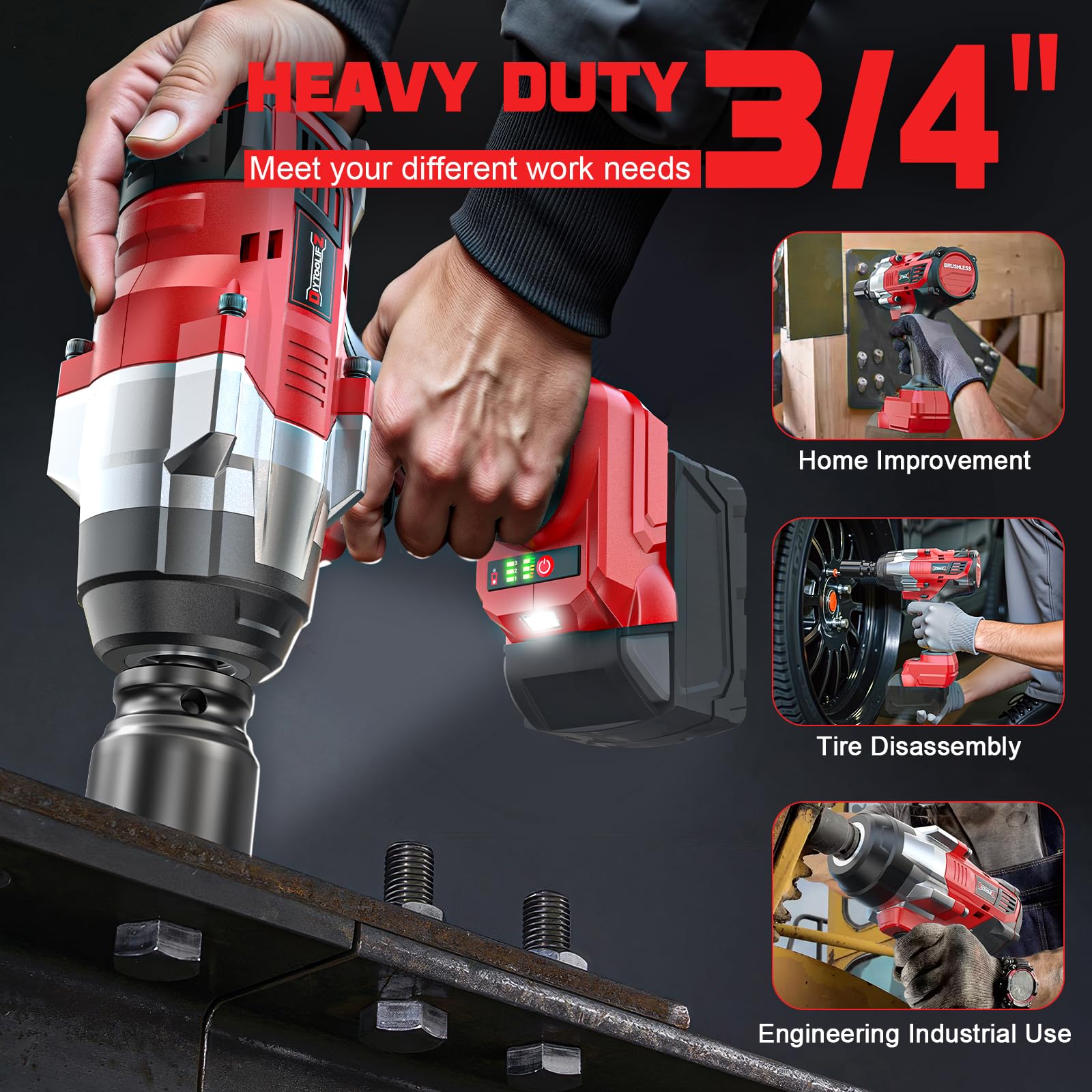 DIYtoolifz auto-stop reverse feature provides safer, smoother backing off fasteners.