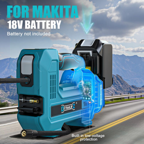 DIYtoolifz brushless motor enables fast inflation up to 30 L/min.