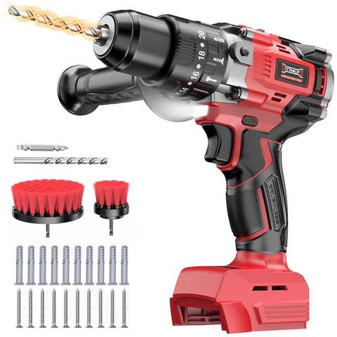 DIYtoolifz cordless drill set showing Milwaukee 18V compatibility for flexible battery use