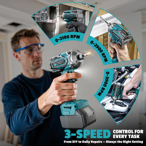 DIYtoolifz brushless motor delivers cooler operation and longer runtime.