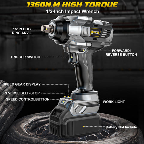 DIYtoolifz cordless impact wrench in roadside tire-change scenario
