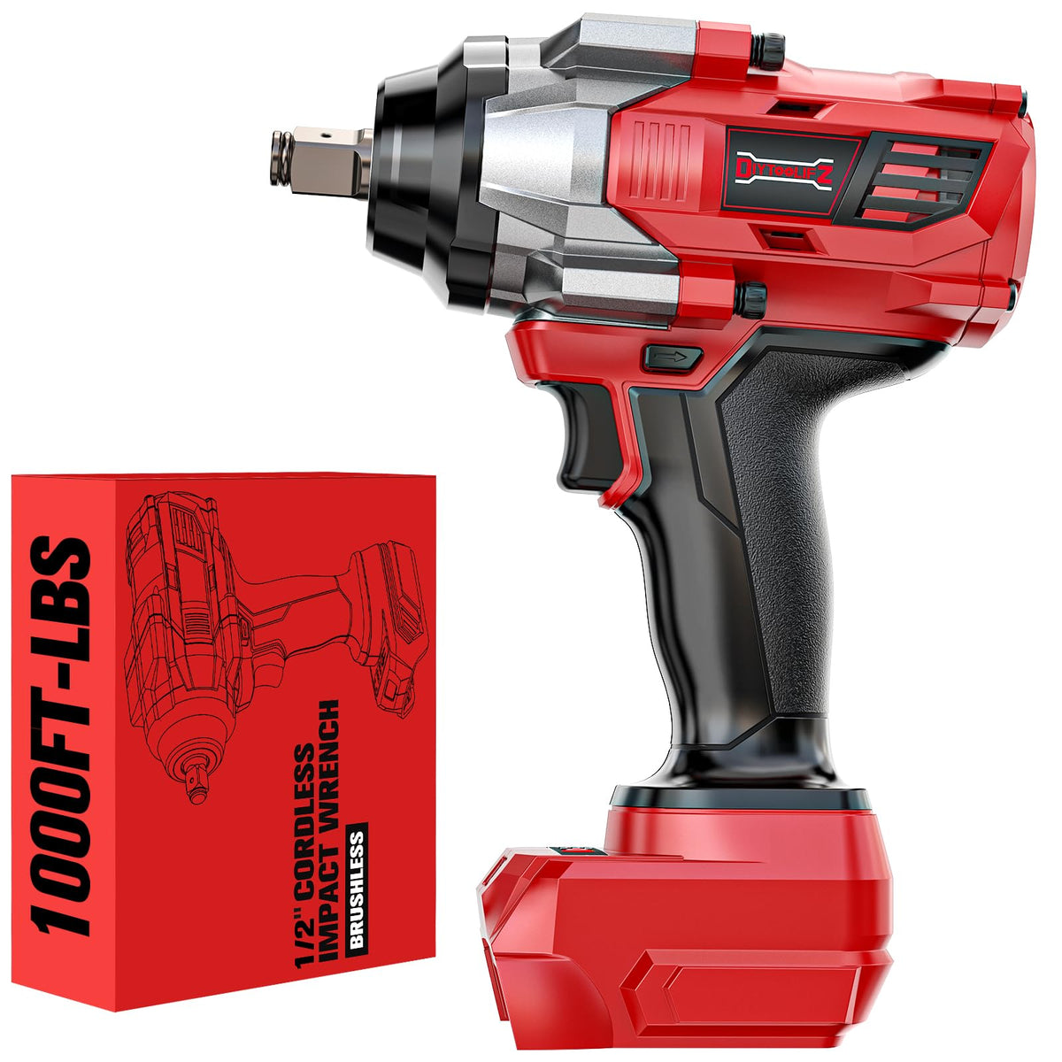 DIYtoolifz cordless impact wrench with half-inch drive for tire changes