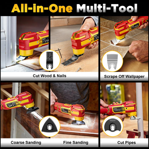 DIYtoolifz cordless oscillating tool 17-piece kit includes blades and sanding pads