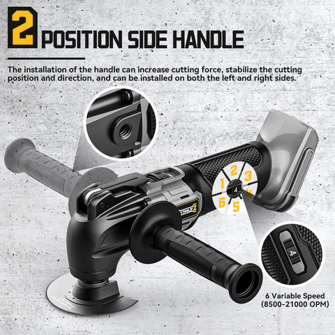 DIYtoolifz tool with 4° oscillation angle for tight corners.
