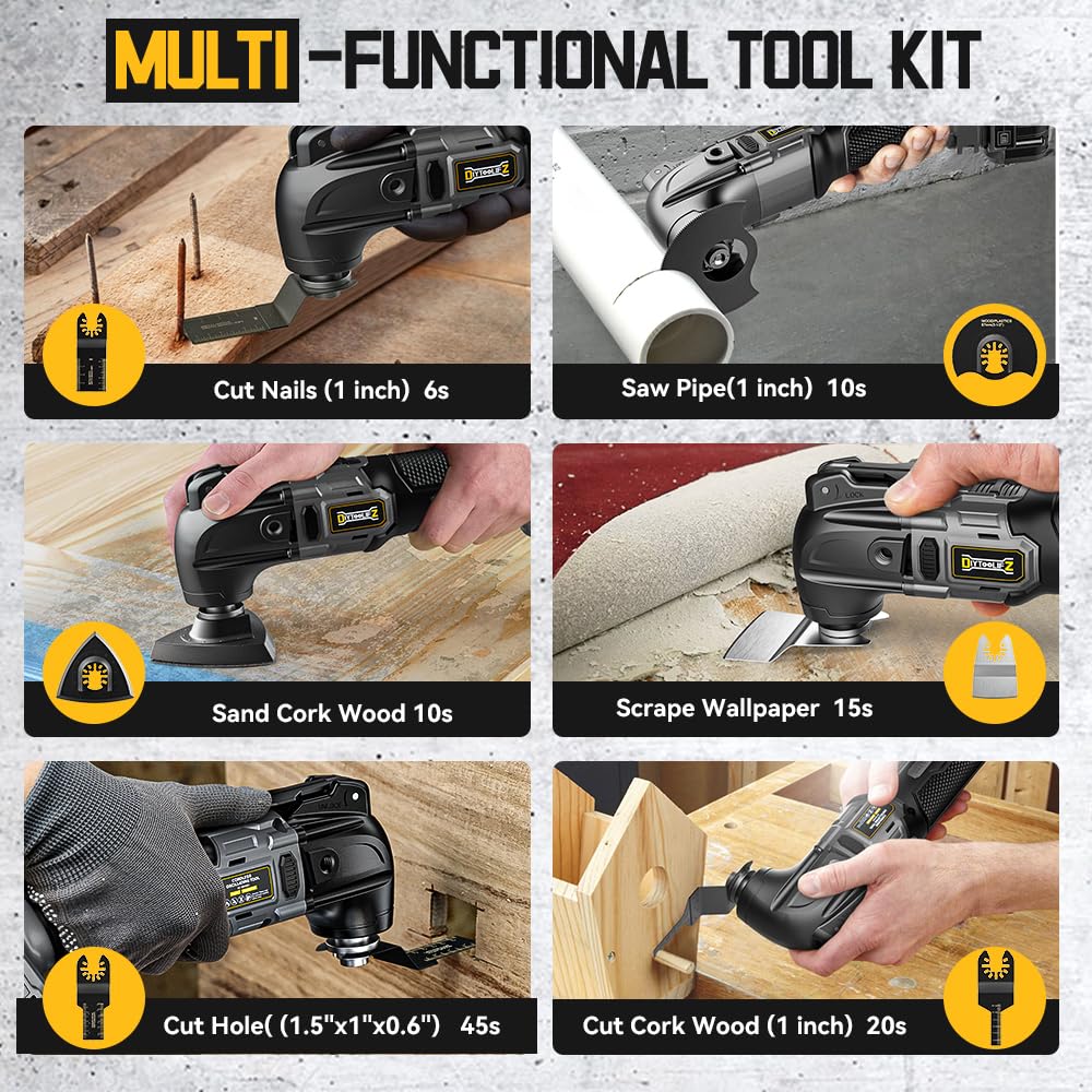 DIYtoolifz cordless tool showing Dewalt 20V compatibility for flexible power.
