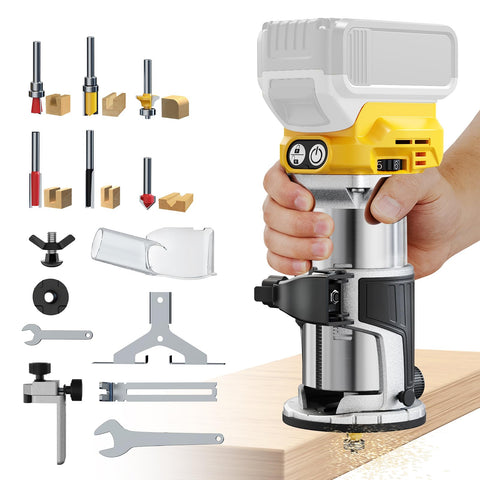 DIYtoolifz cordless router dust port improves dust control on jobsites.