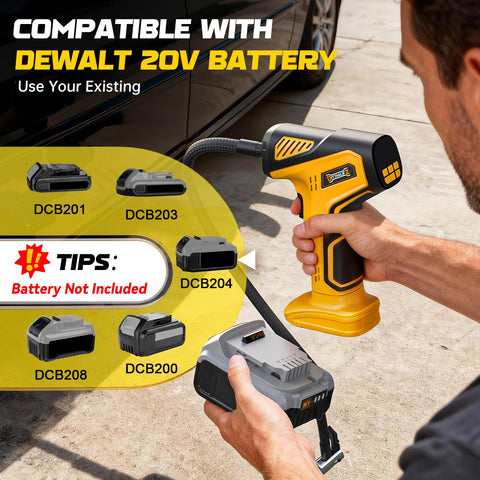 DIYtoolifz cordless inflator LED light aids night roadside checks.