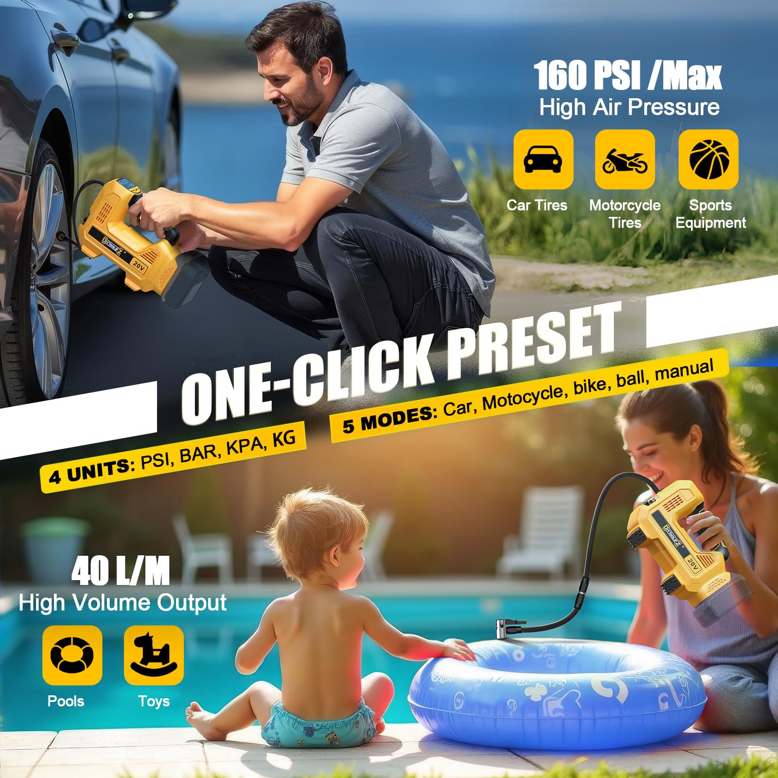 DIYtoolifz DeWALT 20V compatibility enables flexible outdoor use.