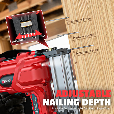 DIYtoolifz dual firing modes for precise or rapid fastening.