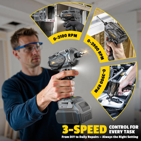 DIYtoolifz four-speed settings for precise control across tasks
