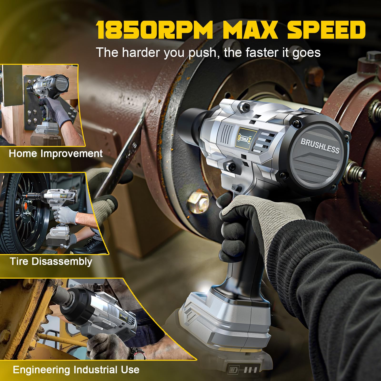 DIYtoolifz impact wrench offers three forward speeds and one reverse mode.