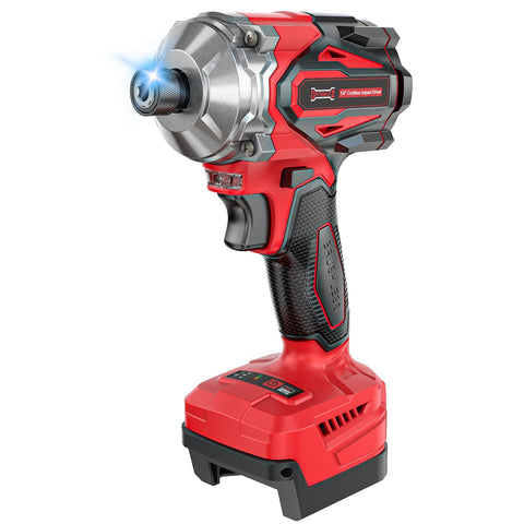 DIYtoolifz quarter-inch cordless impact driver front view showing compact handling