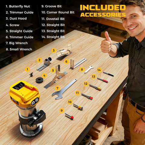 DIYtoolifz router bits included for immediate project start.