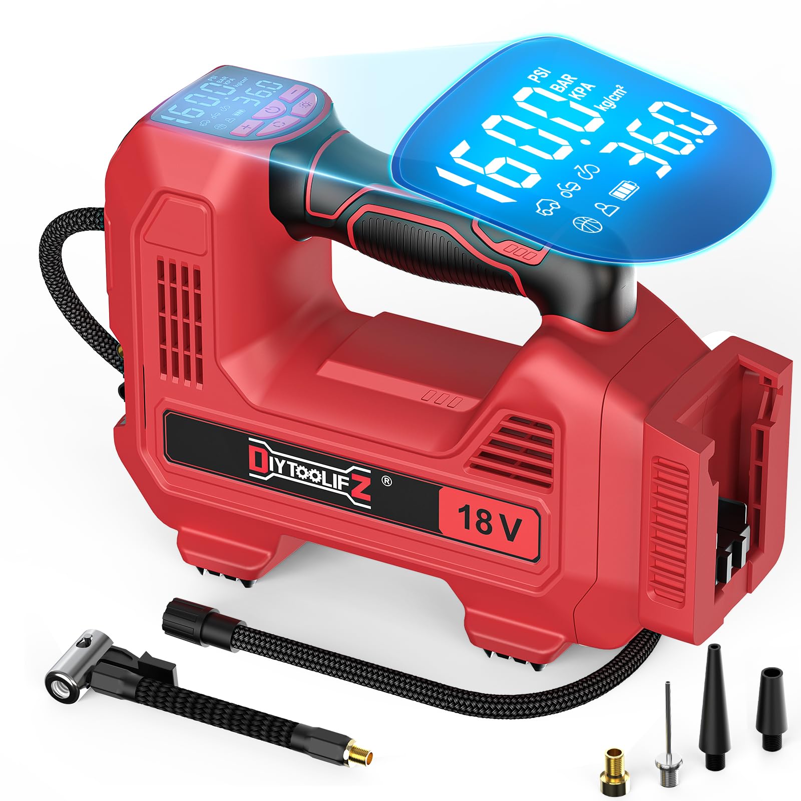 DIYtoolifz tire inflator cordless design for quick on-the-go inflation