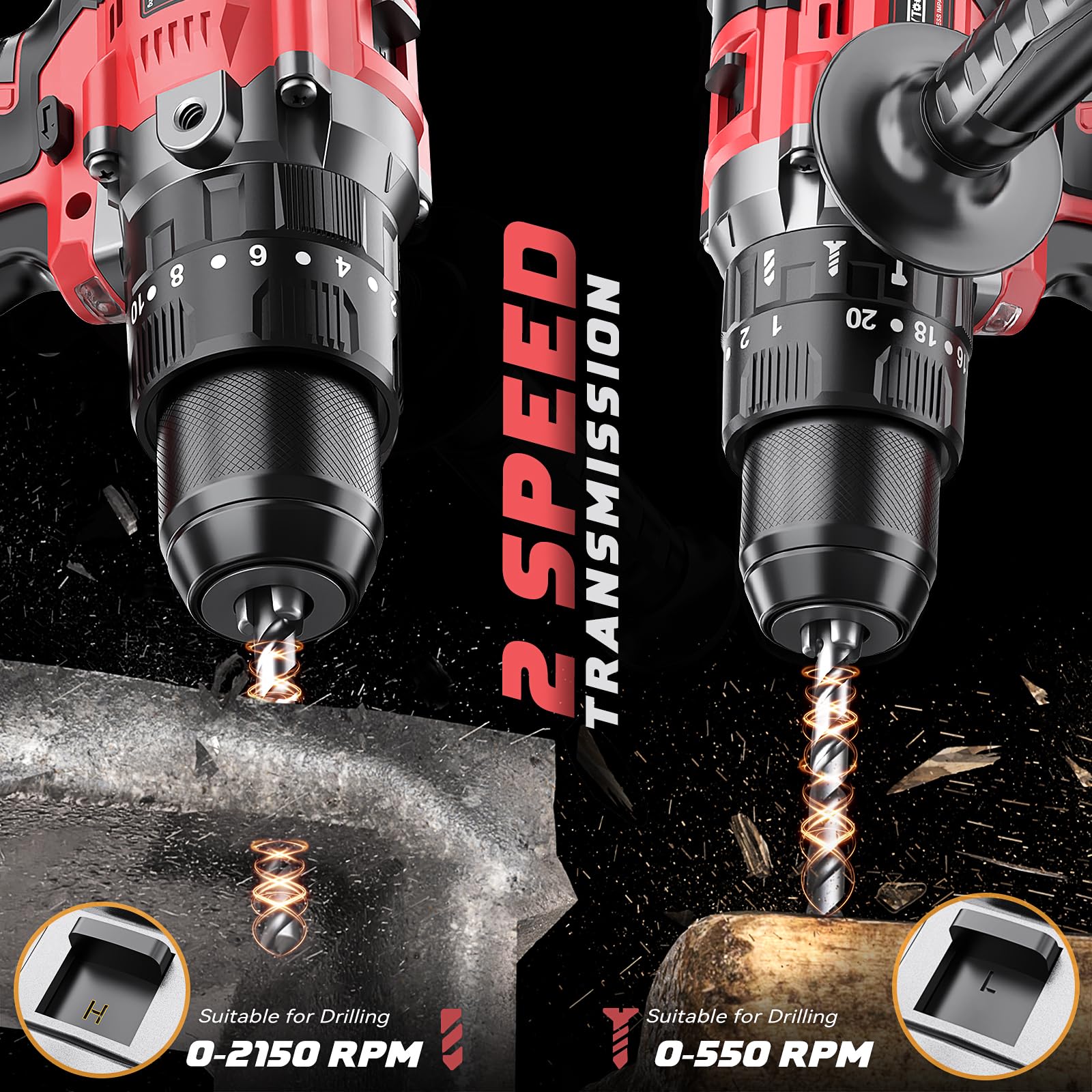 Two speed brushless mode selection on the DIYtoolifz cordless drill