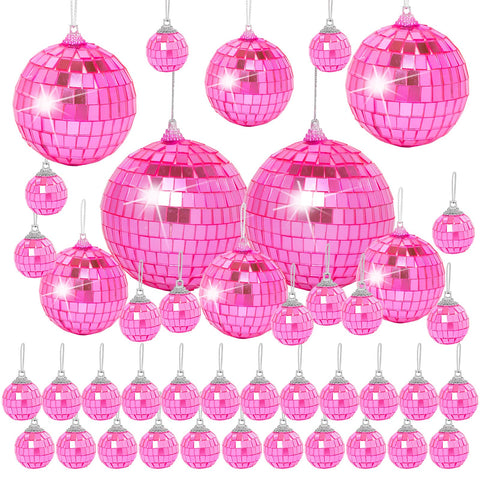DJBoomy pink mini disco ball 1-2 inch hanging decor for sparkling parties