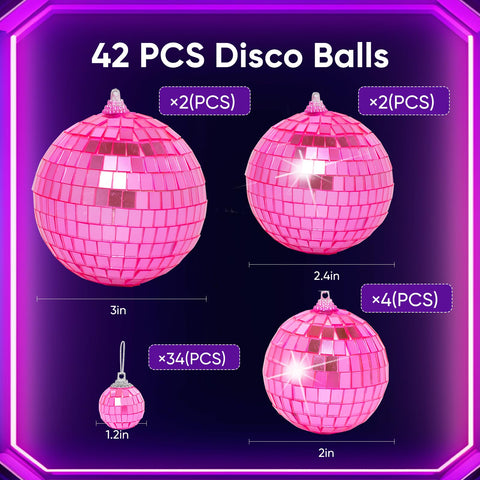 DJBoomy pink mini disco ball 2 inch creates dynamic reflections for weddings