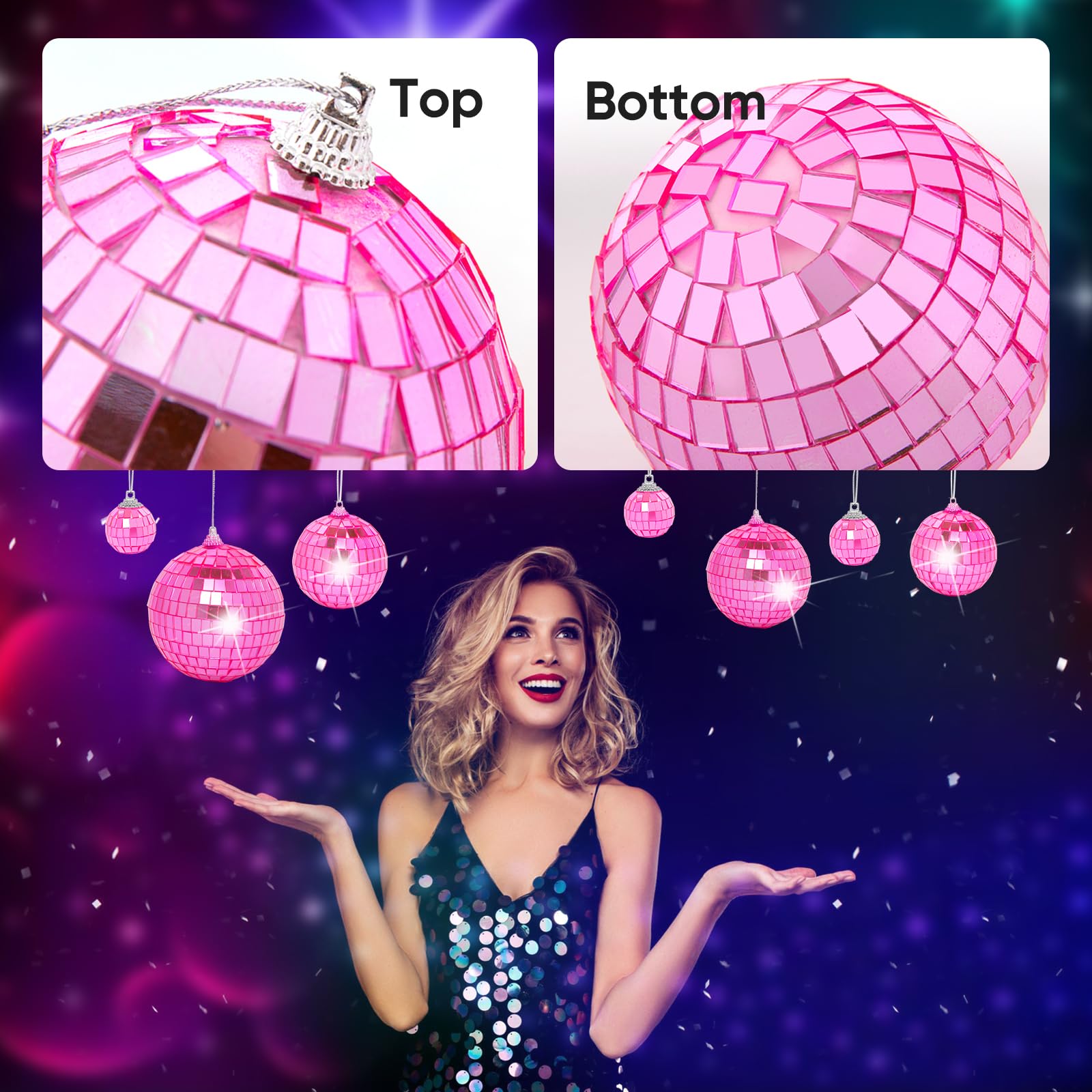 DJBoomy pink mini disco ball 3 inch stage lighting and ambiance boost